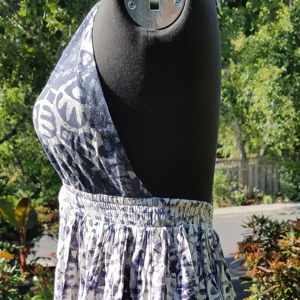 Free People Beach Day Mini Dress Halter Neck Blue Tribal Print Sz Sm Md & Lg NWT - Picture 4 of 16